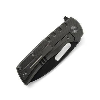 Miguron Arma XL Folding Knife Dark Grey Titanium Handle M390 Plain Edge MGR603XLBK