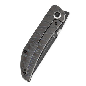 Kansept Tarkin Folding Knife Tiger Stripe Flame Titanium Handle 20CV Plain Edge K1078A7