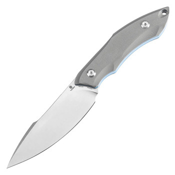 Tenable Luccio Fixed Blade Knife Grey G10 Handle 14C28N Plain Stonewash Blade G007A4