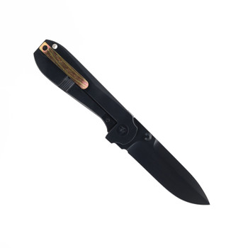 Tuya Strength Folding Knife Integral Black Titanium Handle M390 Plain Black Blade T1747-H