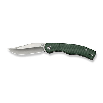Civivi Clingman Folding Knife Green Canvas Micarta Handle Nitro-V Plain Edge Satin Finish C23065-4