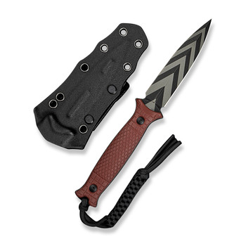 Civivi Perfrico Fixed Blade Knife Milled Burgundy G10 Handle 14C28N Plain Black/Gray Blade C23026-3