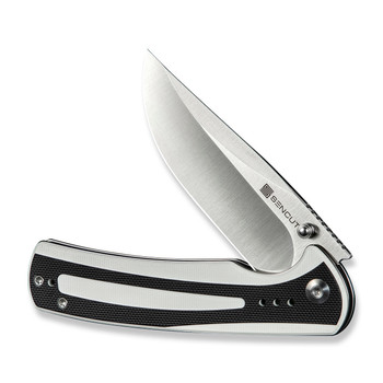 Sencut Regnator Folding Knife White/Black G10 Handle 9Cr18MoV Plain Satin Blade S24057-3