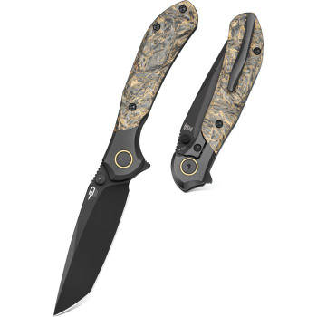 Bestech Constellation Folding Knife Titanium/Dark Matter Gold Fat Carbon Fiber Handle M-Cut Tanto Plain Edge Black PVD Finish BT2501C Bestech Constellation Folding Knife Titanium/Dark Matter Gold Fat Carbon Fiber Handle M-Cut Tanto Plain Edge Black PVD Finish BT2501C