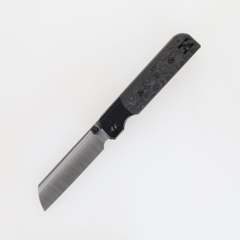 Knife Standards RR Station Express Shadow Folding Knife Black Titanium/CF Handle Vanax Plain Edge Belt Satin Fnish Knife Standards RR Station Express Shadow Folding Knife Black Titanium/CF Handle Vanax Plain Edge Belt Satin Fnish