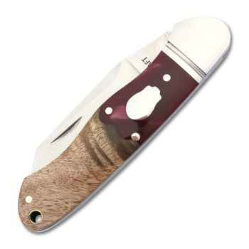 RoseCraft Ocoee River Kayak Folding Knife Red Resin Burl Handle D2 Plain Edge RCT009-RW
