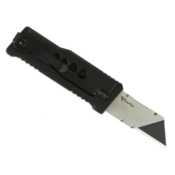 Reate Exo-U V1 Folding Knife Speedhole Black Aluminum Handle Stainless Steel Plain Edge