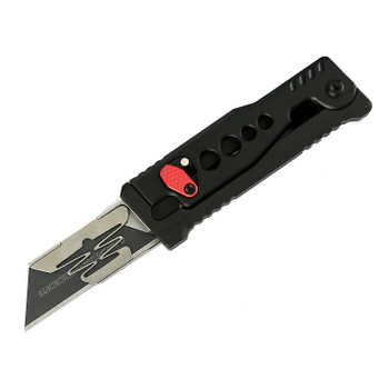 Reate Exo-U V1 Folding Knife Speedhole Black Aluminum Handle Stainless Steel Plain Edge