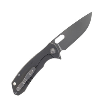 Maxace Balance Folding Knife Dark Gray Titanium Handle M390 Plain Edge