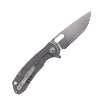 Maxace Balance Folding Knife Dark Gray Titanium/Timascus Handle M390 Plain Edge MM32-1-C