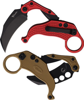 Reate Exo-K Folding Knife Red Aluminum Handle N690 Plain Black PVD Blade