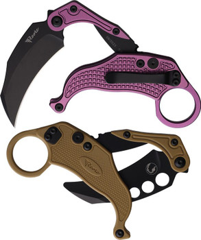 Reate Exo-K Folding Knife Purple Aluminum Handle N690 Plain Black PVD Blade