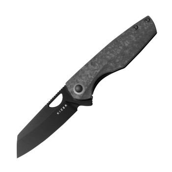 Kizer Sparrow Folding Knife Marble Carbon Fiber/Titanium Handle S45VN Plain Edge Ki3628A2