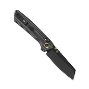 Kizer Madrac Folding Knife Black Micarta Handle Nitro-V Plain Black Blade V3693A1