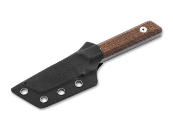 Boker Thicker Clipper Fixed Blade Knife Brown Micarta Handle D2 Plain Edge Black Stonewash Finish 02BO601