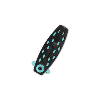 QSP Beetle Folding Knife Black G10/Blue Handle 14C28N Plain Blue Blade QS162-E