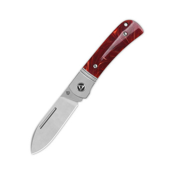 QSP Hedgehog Folding Knife Resin Handle 14C28N Spear Point Plain Edge Satin Finish QS142SP-C