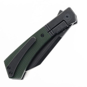 Finch Stray Dog Sequoia Folding Knife Green Micarta Handle N690 Plain Edge