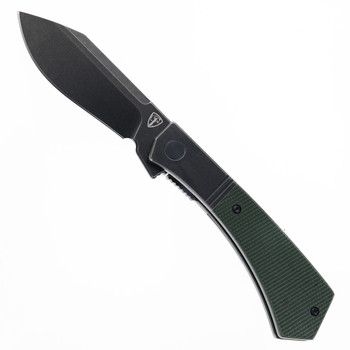 Finch Stray Dog Sequoia Folding Knife Green Micarta Handle N690 Plain Edge
