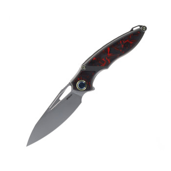 Rike 1902s Folding Knife Red Carbon Fiber Handle M390 Plain Edge