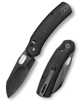 Trivisa Lamb-03B Folding Knife Black G10 Handle N690 Sheepsfoot Plain Black Blade 