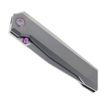 Poikilo Blade Salvator S1 Folding Knife Gray Titanium Handle M398 Tanto Plain Edge Poikilo Blade Salvator S1 Folding Knife Gray Titanium Handle M398 Tanto Plain Edge