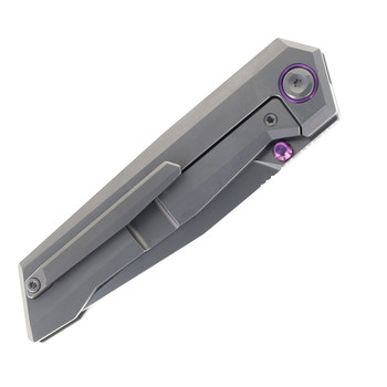 Poikilo Blade Salvator S1 Folding Knife Gray Titanium Handle M398 Tanto Plain Edge Poikilo Blade Salvator S1 Folding Knife Gray Titanium Handle M398 Tanto Plain Edge