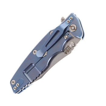 Hinderer Eklipse Slicer 3.5" Folding Knife Stonewashed Hollow Grind S45VN Blade Blue G10 Handle Stonewashed Blue Titanium