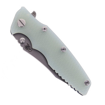 Hinderer Eklipse Slicer 3.5" Folding Knife Working Finish Hollow Grind S45VN Blade Translucent Green G10 Handle Battle Blue Titanium Hinderer Eklipse Slicer 3.5" Folding Knife Working Finish Hollow Grind S45VN Blade Translucent Green G10 Handle Battle Blue Titanium
