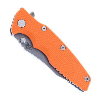Hinderer Eklipse Slicer 3.5" Folding Knife Working Finish Hollow Grind S45VN Blade Orange G10 Handle Battle Blue Titanium Hinderer Eklipse Slicer 3.5" Folding Knife Working Finish Hollow Grind S45VN Blade Orange G10 Handle Battle Blue Titanium