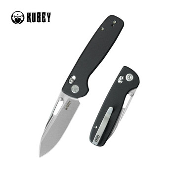 Kubey Bluff Folding Knife Black G10 Handle 14C28N Drop Point Plain Edge Sandblast Finish KU248F Kubey Bluff Folding Knife Black G10 Handle 14C28N Drop Point Plain Edge Sandblast Finish KU248F