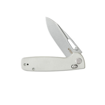 Kubey Bluff Folding Knife White G10 Handle 14C28N Drop Point Plain Edge Sandblast Finish KU248G