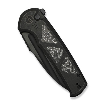 WE Sylox Folding Knife Black Titanium Aluminum Foil Carbon Fiber Handle M390 Plain Edge