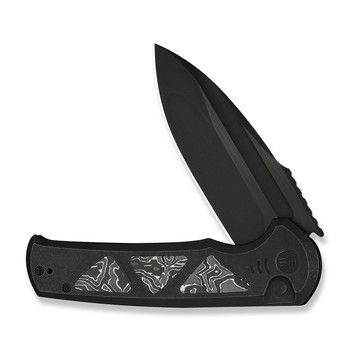 WE Sylox Folding Knife Black Titanium Aluminum Foil Carbon Fiber Handle M390 Plain Edge