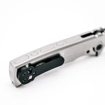 Chaves Knives Integral Redencion 229 Folding Knife Bright Stonewashed Titanium DLC Blade Drop Point Chaves Knives Integral Redencion 229 Folding Knife Bright Stonewashed Titanium DLC Blade Drop Point