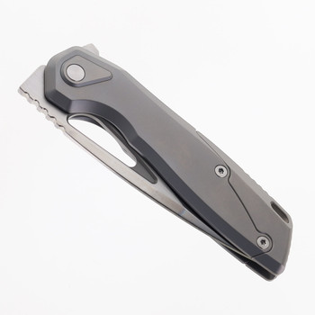 Vanguard StarRunner Pocket Knife Gray Titanium Handle Semi Polished M390 Blade