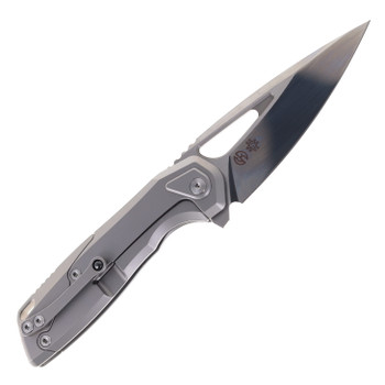 Vanguard StarRunner Pocket Knife Gray Titanium Handle Semi Polished M390 Blade