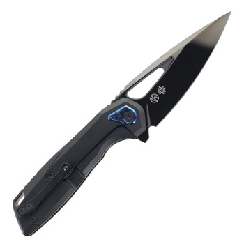Vanguard StarRunner Pocket Knife DLC Black Titanium Handle Super-Polished DLC M390 Blade