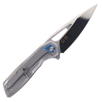 Vanguard StarRunner Pocket Knife Gray Titanium Handle Super-Polished M390 Blade Timascus Parts
