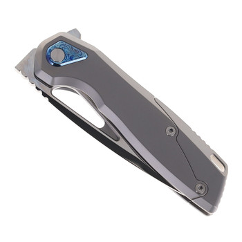 Vanguard StarRunner Pocket Knife Gray Titanium Handle Super-Polished M390 Blade Timascus Parts