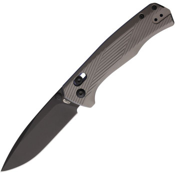 20個 ABKT Tac Interlace Folding Knife Gray/Blue Aluminum Handle D2 Drop