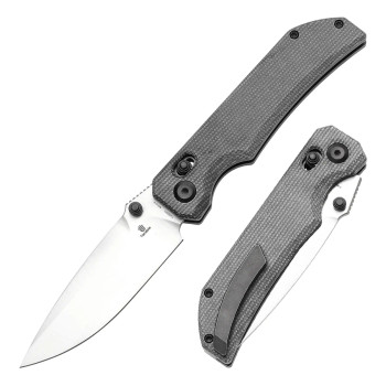 Tenable Eaglestrike Folding Knife Black Micarta Handle Nitro-V Plain Edge Satin Finish T1095V1