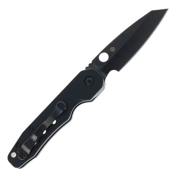 Exclusive Spyderco Smock Folding Knife Blackout Aluminum Cru-Wear Blade C240BKALBKCWP Exclusive Spyderco Smock Folding Knife Blackout Aluminum Cru-Wear Blade C240BKALBKCWP