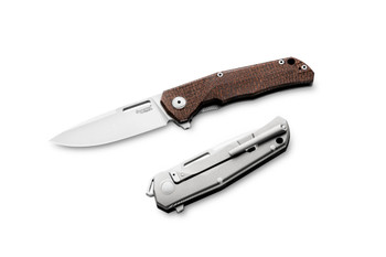 Lion Steel Q4ttro Folding Knife Green Burlap Handle Magnacut Plain Edge Satin Finish Q4 BGR