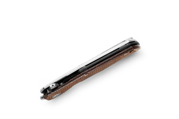 Lion Steel Q4ttro Folding Knife Green Burlap Handle Magnacut Plain Edge Satin Finish Q4 BGR