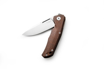 Lion Steel Q4ttro Folding Knife Green Burlap Handle Magnacut Plain Edge Satin Finish Q4 BGR