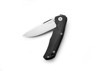 Lion Steel Q4ttro Folding Knife Black G10 Handle Magnacut Plain Edge Satin Finish Q4-GBK