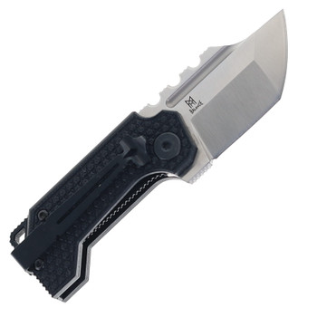 Midgards Messer Thunrar Nano Folding Knife Black G10 Handle 14C28N Tanto Plain Edge