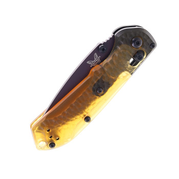 Benchmade Mini Freek Folding Knife Yellow Ultem Handlle CPM-M4 Plain Edge BM565PL-2501