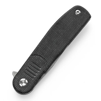 Tenable Einar Folding Knife Black Micarta Handle Nitro-V Plain Edge Stonewash Finish T2072A3